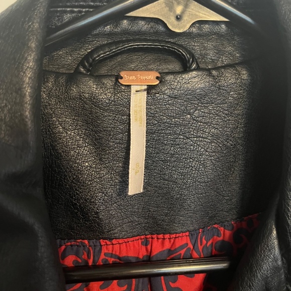 Free People Modern Vegan Bomber Jacket Gold Zip Up Moto Faux-Leather - Picture 3 of 6